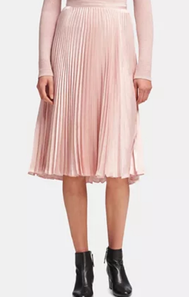 DKNY Pink pleated midi skirt